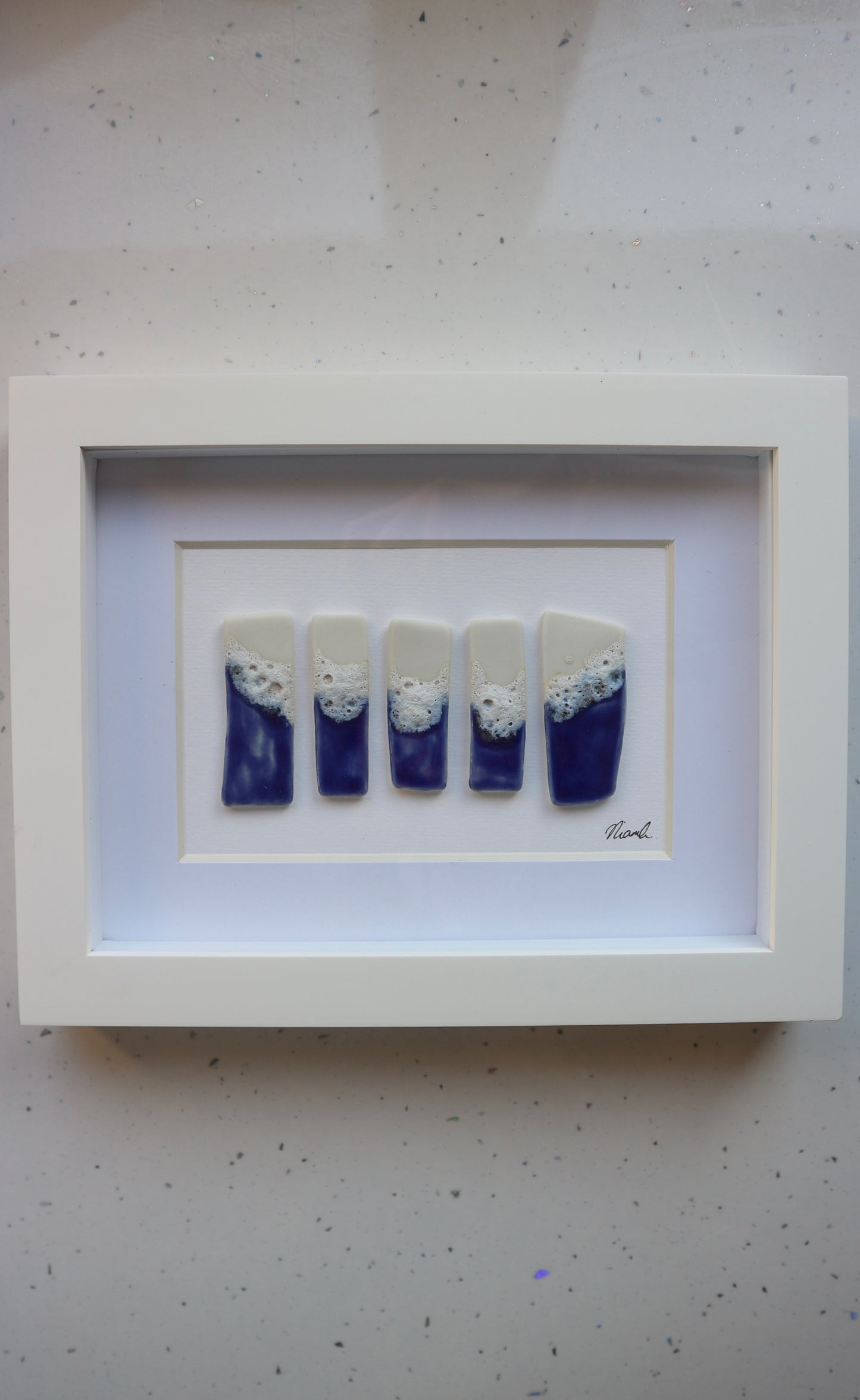 Beach inspired framed porcelain