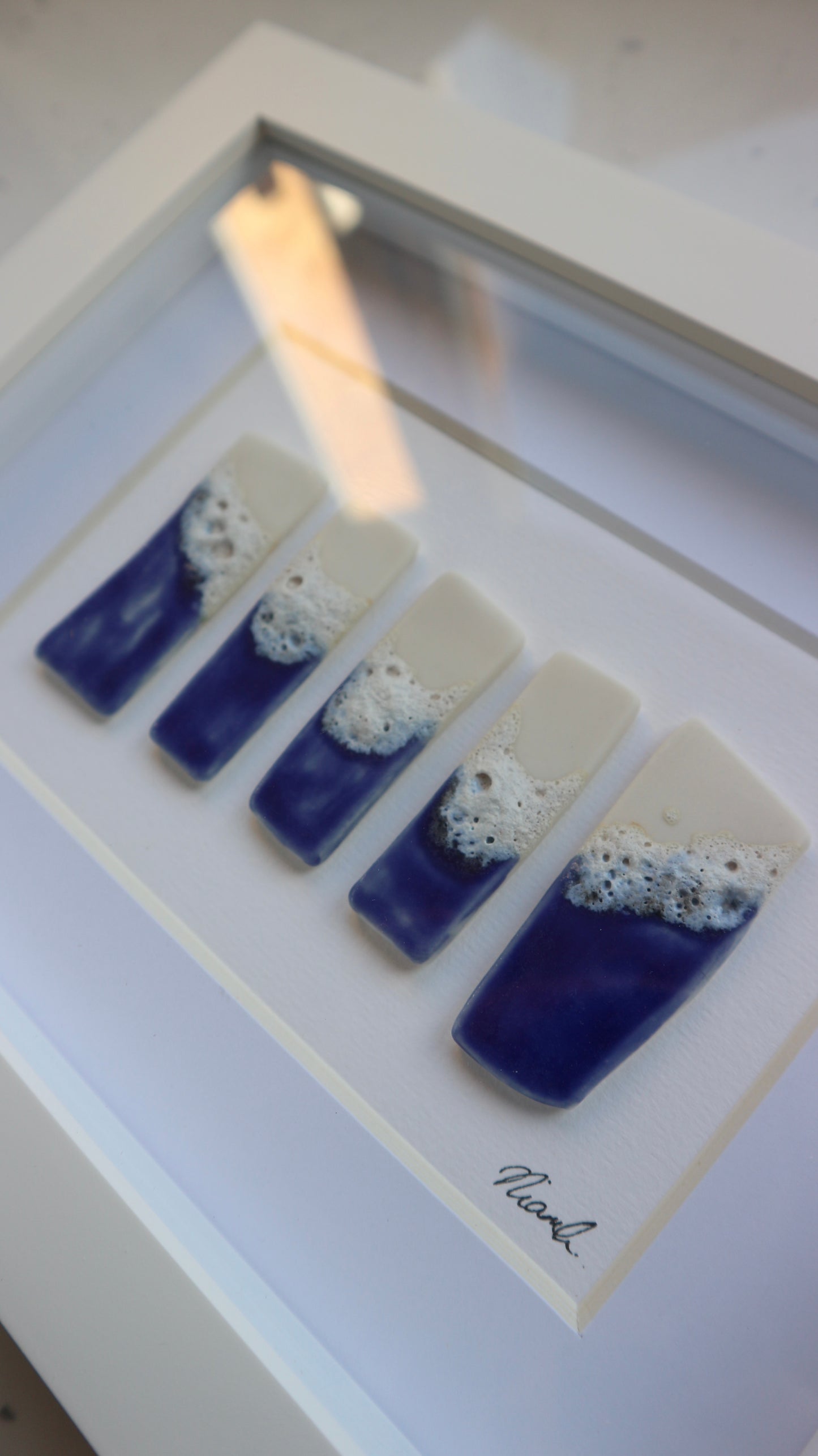 Beach inspired framed porcelain