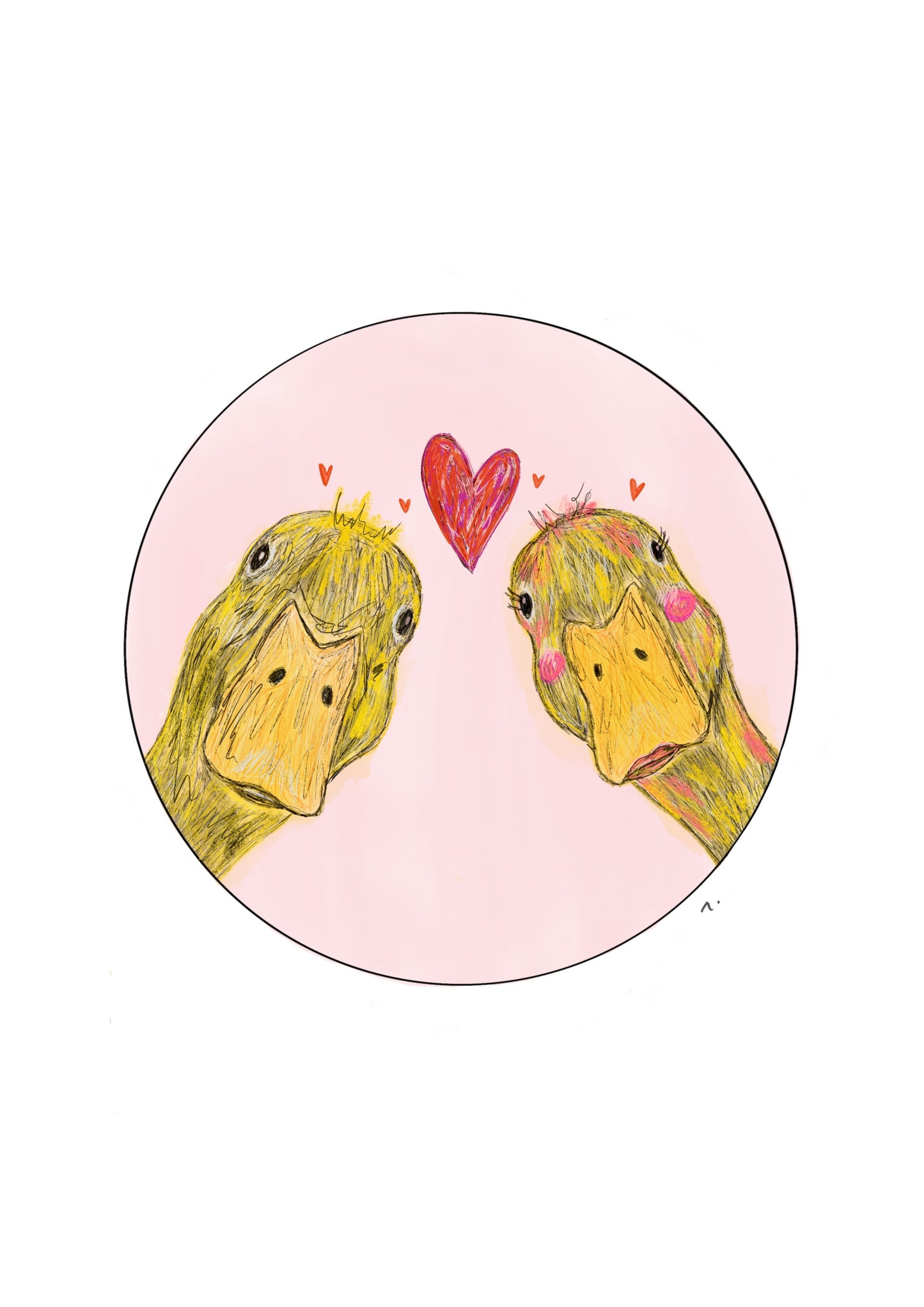 Greetings card - lovey ducks xx