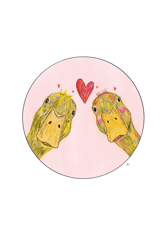 Greetings card - lovey ducks xx