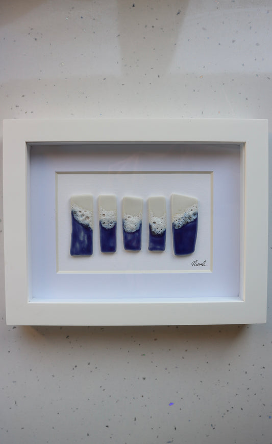 Beach inspired framed porcelain
