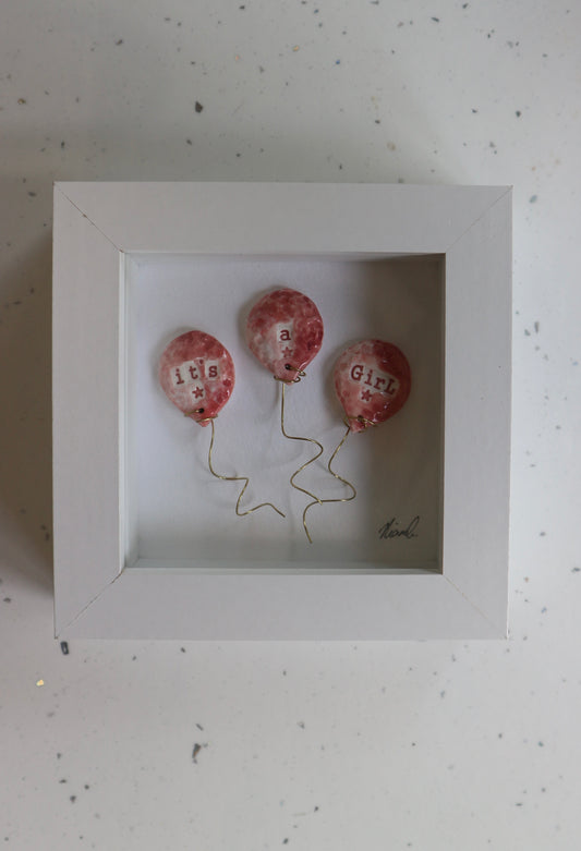 Mini Framed Ceramic-  It's A Girl