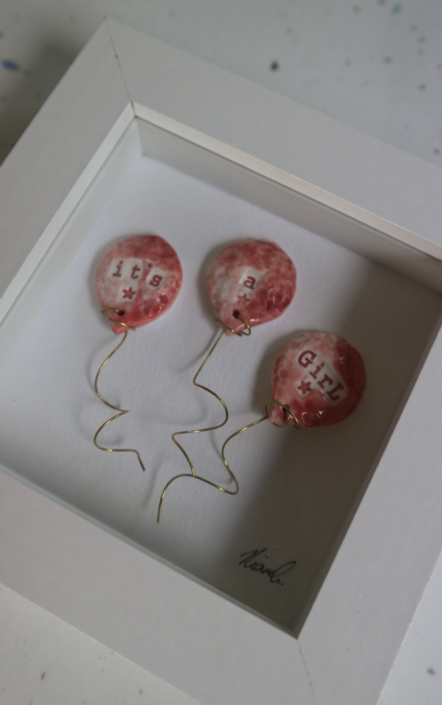 Mini Framed Ceramic-  It's A Girl