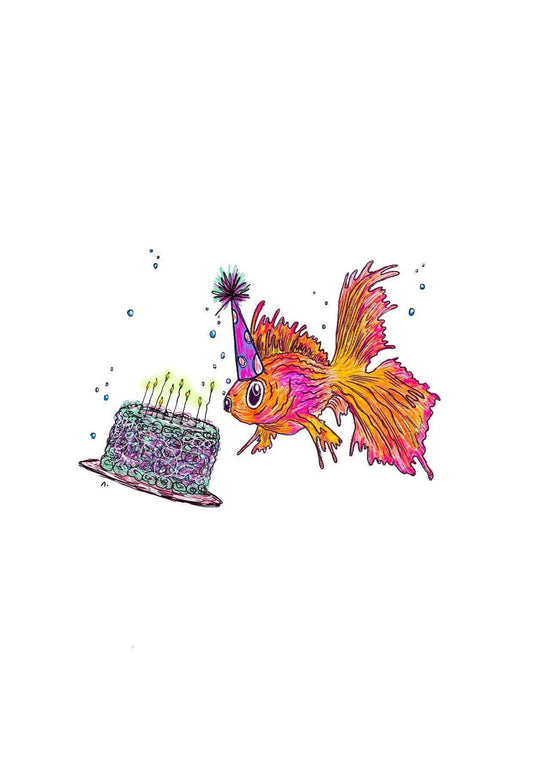 Greetings Card- Party Fish